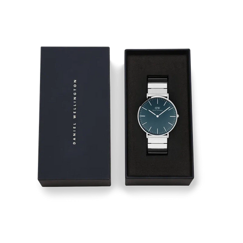 The Watch Boutique Daniel Wellington Classic Piano Link Arctic Silver Watch 40mm