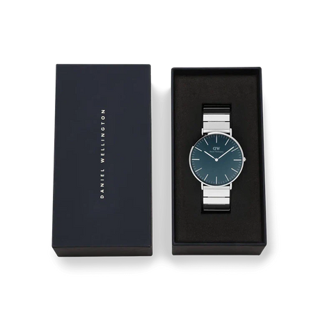 The Watch Boutique Daniel Wellington Classic Piano Link Arctic Silver Watch 40mm