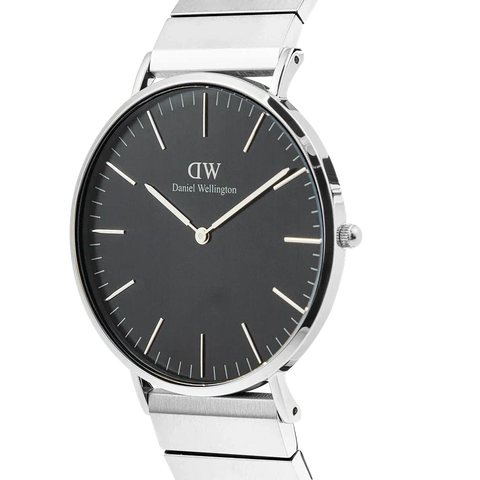 The Watch Boutique Daniel Wellington Classic Piano Link Onyx Silver Watch 40mm