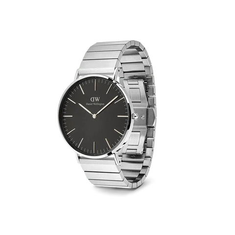 The Watch Boutique Daniel Wellington Classic Piano Link Onyx Silver Watch 40mm