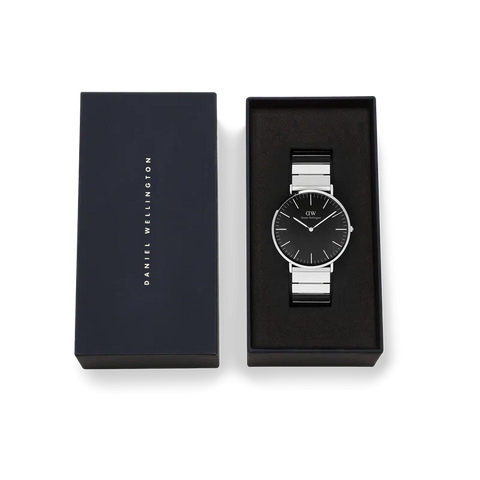 The Watch Boutique Daniel Wellington Classic Piano Link Onyx Silver Watch 40mm
