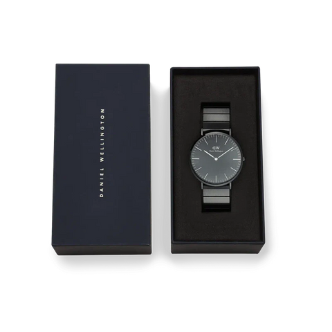 The Watch Boutique Daniel Wellington Classic Piano Link Onyx Unitone Watch 40mm