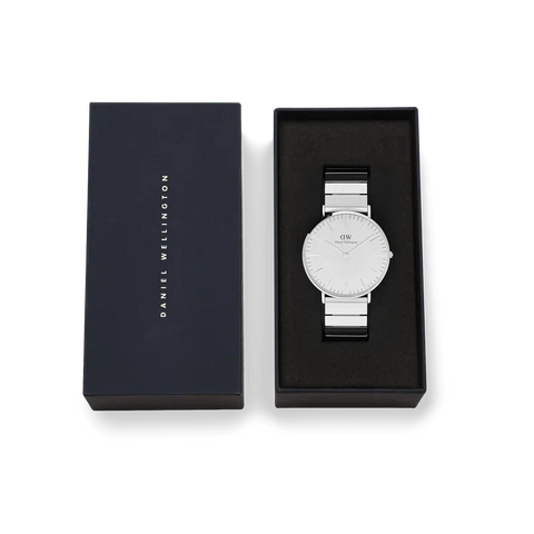 The Watch Boutique Daniel Wellington Classic Piano Link Silver Unitone Watch 40mm