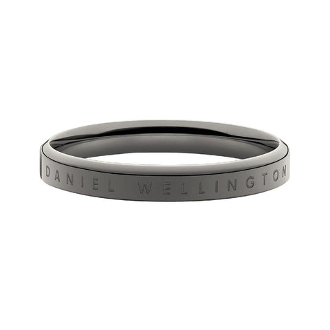 Elegant Daniel Wellington Classic Ring in anthracite grey stainless steel with a sleek, minimalist engraved design.