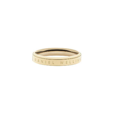 Elegant Daniel Wellington Classic Ring in gold-plated stainless steel with a sleek, minimalist engraved design.