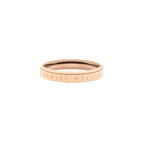 Elegant Daniel Wellington Classic Ring in rose gold, crafted from durable stainless steel with a minimalist engraved design.