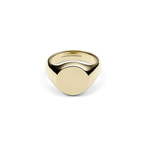 Daniel Wellington Classic Signet Ring in polished gold-plated stainless steel with a sleek, flat-top design.