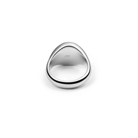 Daniel Wellington Classic Signet Ring in polished silver stainless steel with a minimalist, flat-top design.