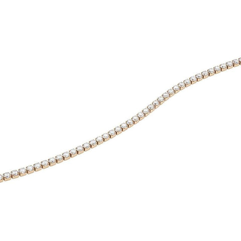 Daniel Wellington rose gold tennis necklace featuring a row of shimmering, individually set crystals on stainless steel.