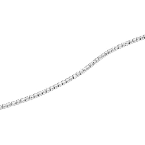 Daniel Wellington silver-plated stainless steel tennis necklace featuring a row of shimmering, individually set crystals.