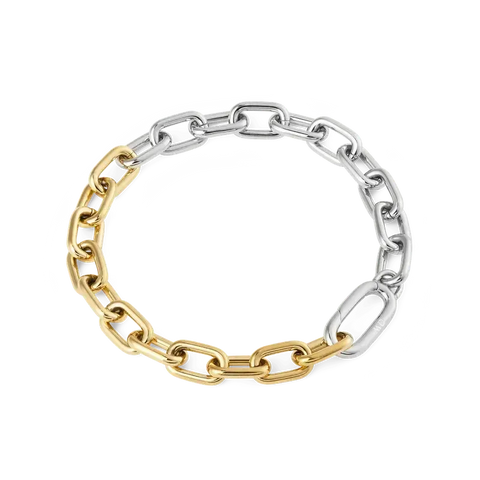 Daniel Wellington Contrast Link Bracelet Two Tone Gold