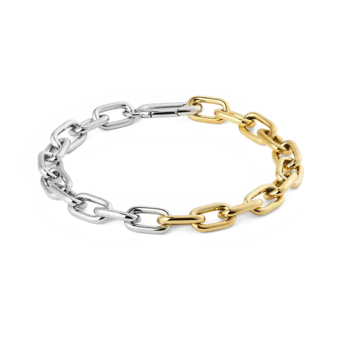 Daniel Wellington Contrast Link Bracelet Two Tone Gold