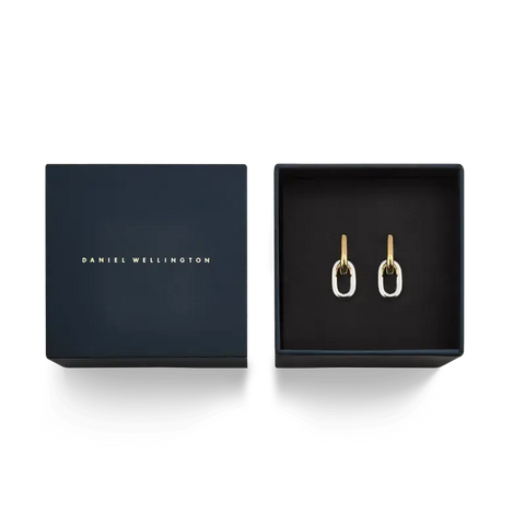 Daniel Wellington Contrast Link Earrings Two Tone Gold
