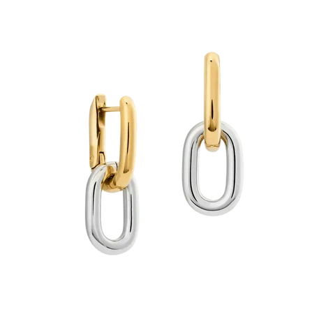 Daniel Wellington Contrast Link Earrings Two Tone Gold