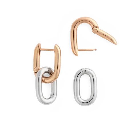 The Watch Boutique Daniel Wellington Contrast Link Earrings Two Tone Rose Gold