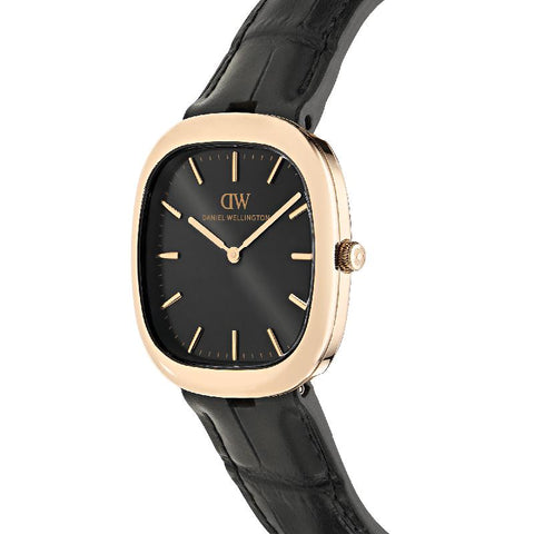 The Watch Boutique Daniel Wellington Cort Black Leather Black Rose Gold Men's Watch
