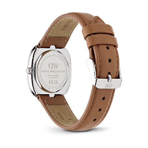 The Watch Boutique Daniel Wellington Cort Tan Brown Leather White-Blue Silver Men's Watch