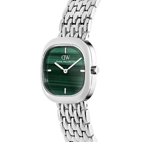 The Watch Boutique Daniel Wellington Corta Malachite Grain-Link Silver Women's Watch