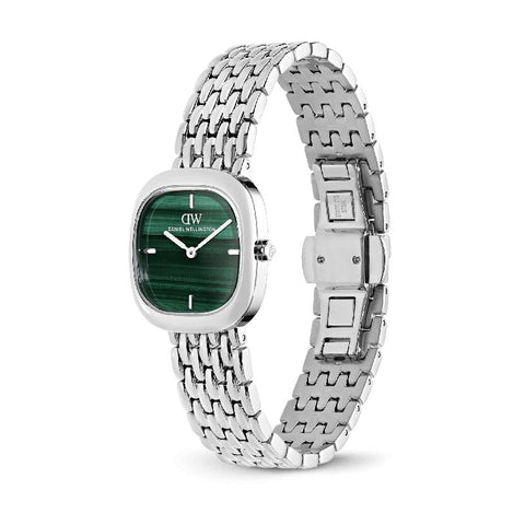 The Watch Boutique Daniel Wellington Corta Malachite Grain-Link Silver Women's Watch