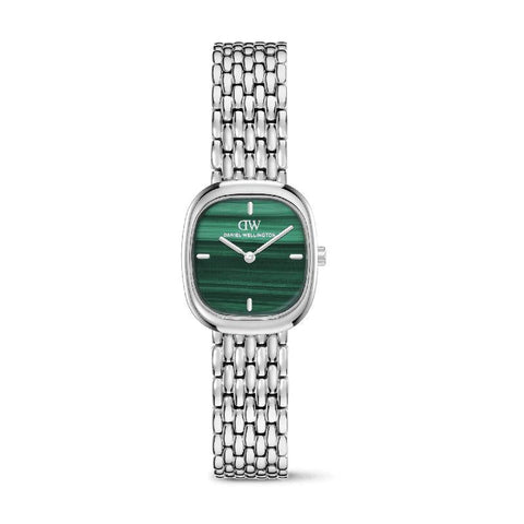 The Watch Boutique Daniel Wellington Corta Malachite Grain-Link Silver Women's Watch
