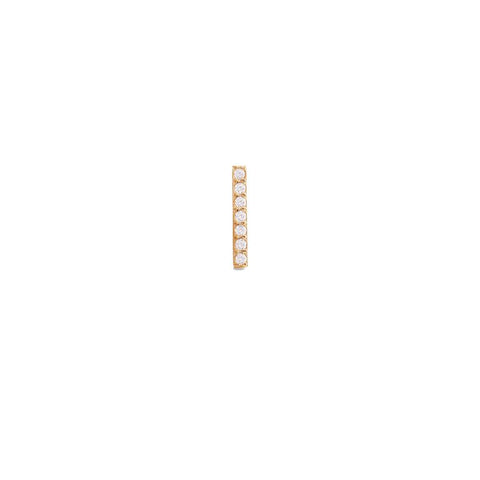 Daniel Wellington 9mm gold-plated stainless steel bar stud earring featuring a sparkling claw-set crystal design.