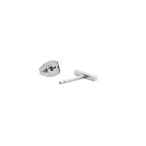 Elegant 9mm silver stainless steel bar stud earring by Daniel Wellington with a secure butterfly back.
