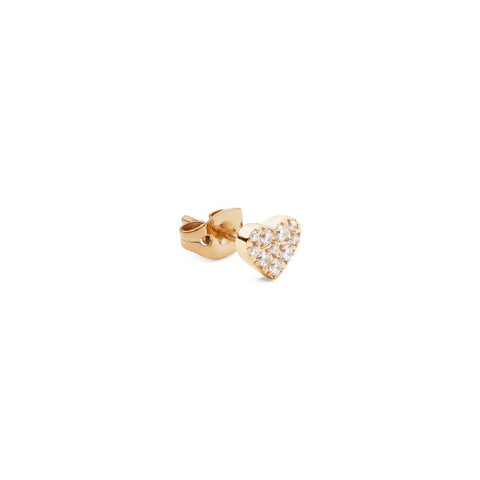 Daniel Wellington gold heart stud earring featuring sparkling claw-set crystals in durable PVD-plated stainless steel.