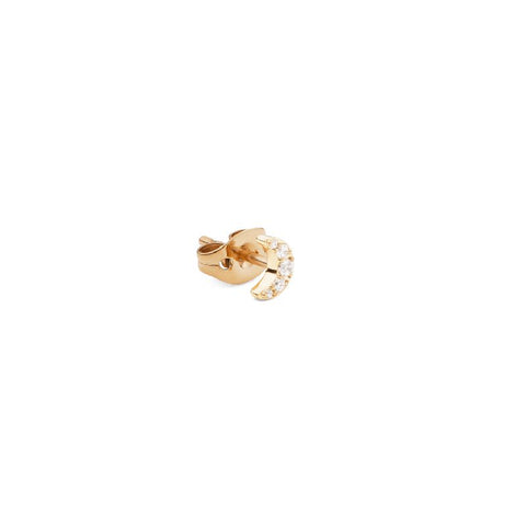 Daniel Wellington Crystal Moon stud earring in gold-plated stainless steel with sparkling claw-set stones, 5mm.