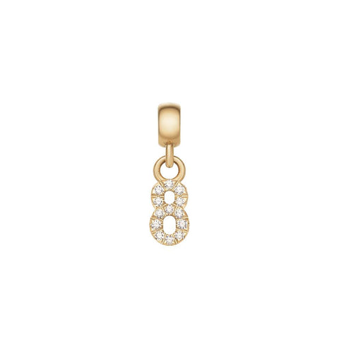 The Watch Boutique Daniel Wellington Crystal Number 8 Charm Gold