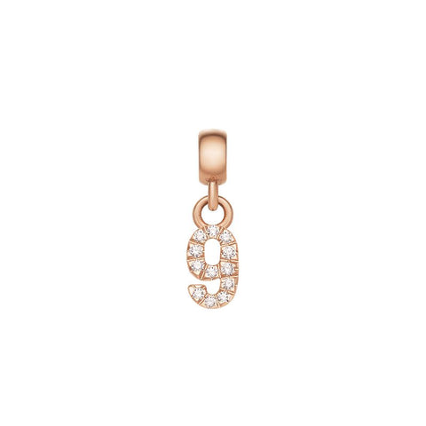 The Watch Boutique Daniel Wellington Crystal Number 9 Charm Rose Gold