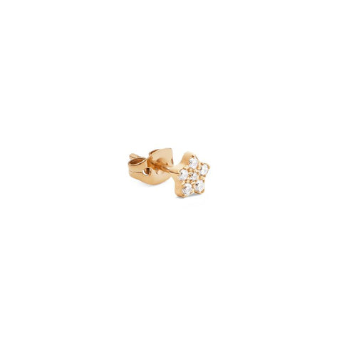 Daniel Wellington gold stainless steel star stud earring featuring sparkling claw-set crystals, 4.5mm size.