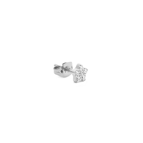 Daniel Wellington silver star stud earring featuring sparkling claw-set crystals in durable stainless steel.