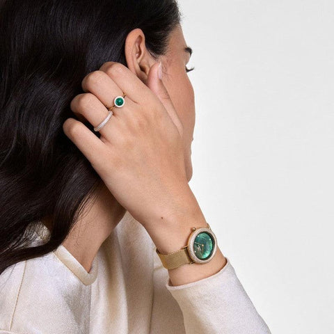 The Watch Boutique Daniel Wellington Crystalline Bezel Evergold Green