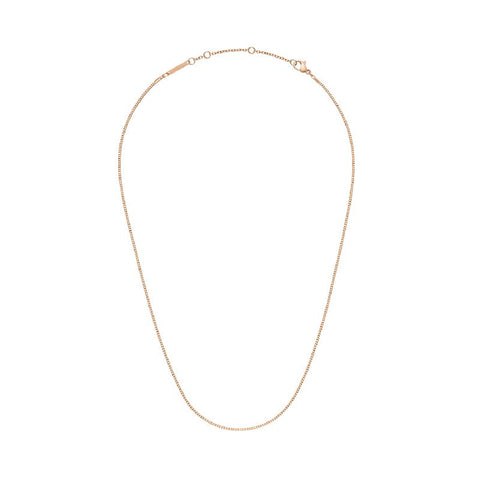 Elegant Daniel Wellington Elan box chain necklace in polished rose gold-plated stainless steel with a secure clasp.