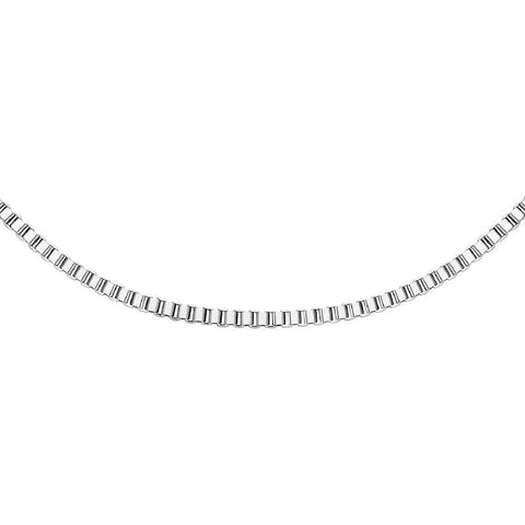 Elegant Daniel Wellington Elan box chain necklace crafted from polished silver-tone stainless steel.