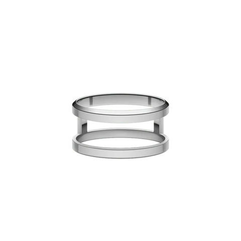 Daniel Wellington Elan Dual Ring in polished silver stainless steel with a minimalist, modern layered design.