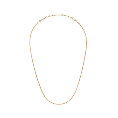 Elegant Daniel Wellington Elan flat chain necklace in rose gold stainless steel with a delicate, adjustable link design.