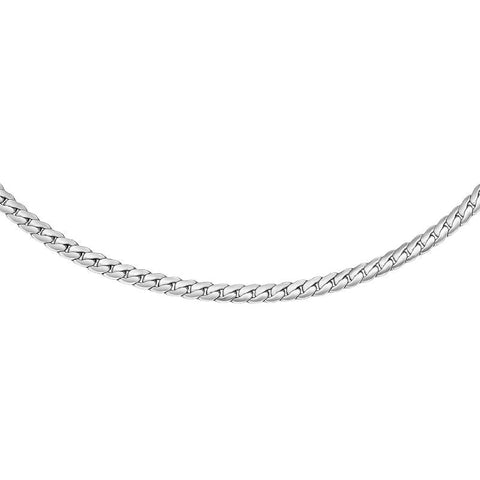 Daniel Wellington Elan silver flat chain necklace crafted from polished stainless steel with a sleek, modern link design.