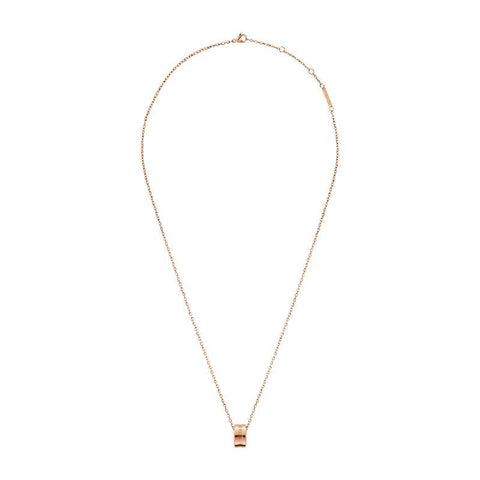 Elegant Daniel Wellington Elan necklace in rose gold-plated stainless steel with a minimalist ring pendant.
