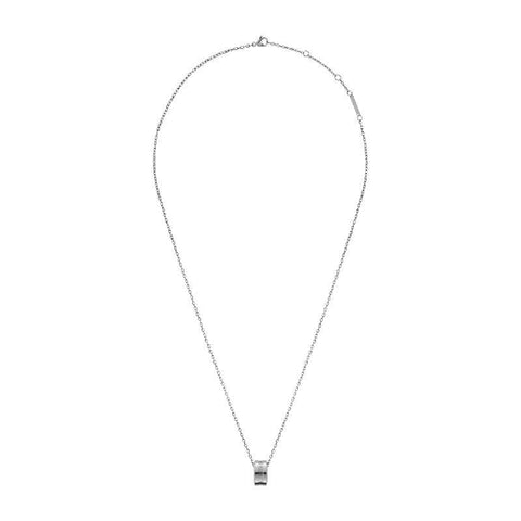Daniel Wellington Elan silver necklace crafted from polished stainless steel with a minimalist ring pendant.