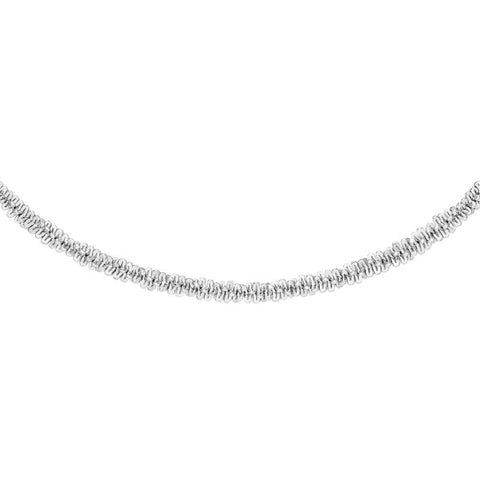 Daniel Wellington Elan twisted chain necklace in polished silver-tone stainless steel with a textured, elegant design.