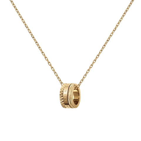 Daniel Wellington Elevation necklace in gold-plated stainless steel with a geometric pendant on a sleek cable chain.