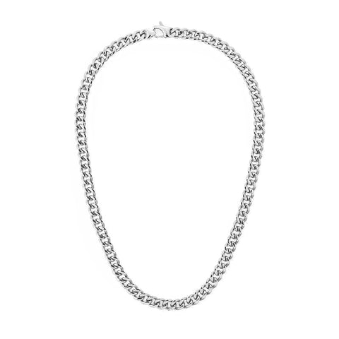 Daniel Wellington Ellipse Silver Cuban Chain Necklace