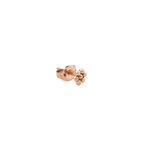 Elegant 4.5mm Daniel Wellington flower stud earring in PVD plated rose gold stainless steel with a delicate beaded design.