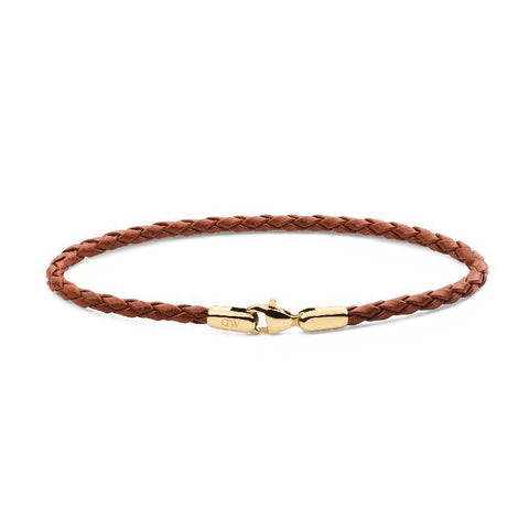 Daniel Wellington Gold Braided Leather Bracelet St Mawes