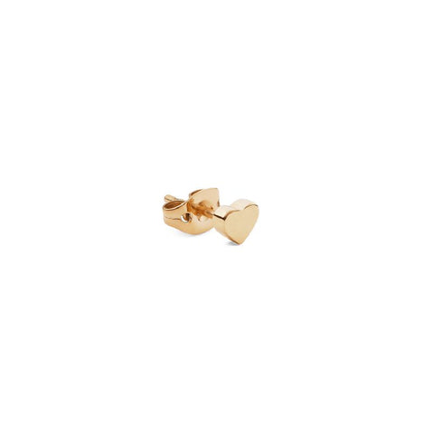 Elegant Daniel Wellington heart stud earring in gold-plated stainless steel, featuring a delicate 3.8mm minimalist design.
