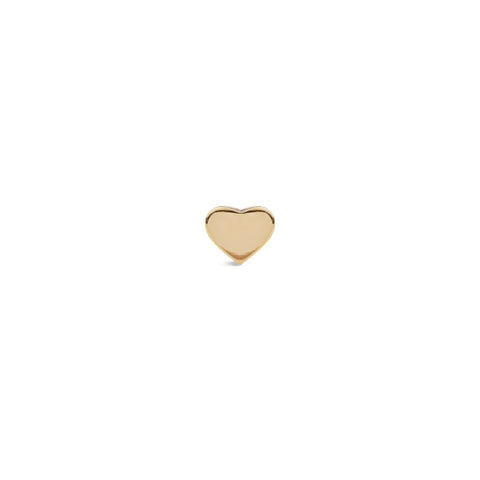Elegant Daniel Wellington heart stud earring in polished gold-tone stainless steel, 3.8mm minimalist design.