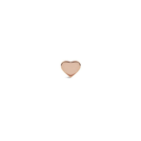 Elegant Daniel Wellington heart stud earring in polished rose gold-plated stainless steel, 3.8mm delicate design.
