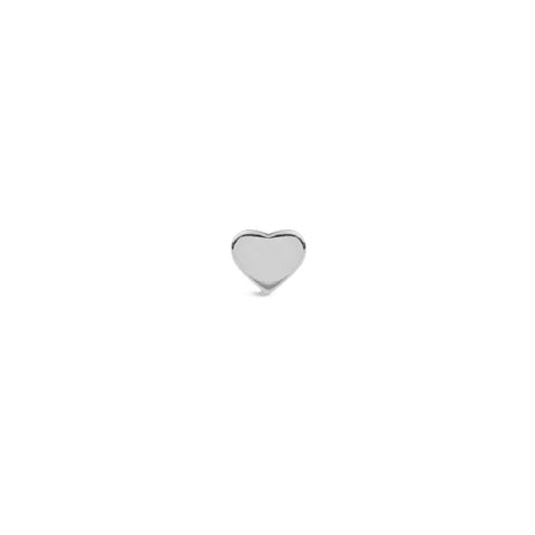 Elegant Daniel Wellington heart stud earring in polished silver stainless steel, 3.8mm delicate minimalist design.