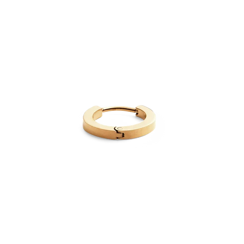 Elegant 13mm gold-plated stainless steel hoop earring by Daniel Wellington, featuring a sleek, minimalist hinged design.